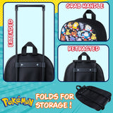 Pokemon Kids Foldable Trolley Suitcase - Black AOP - Get Trend