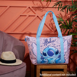 Disney Stitch Womens Tote Bag - Large Zipped Overnight or Beach Bag - Stitch Gifts - Get Trend