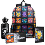 Pokemon Backpack Set 4 Pcs Water Bottle Backpack Pencil Case Insulated Lunch Bag or Wallet Anime School Supplies Travel (Multi 4 Pcs Set) - Get Trend