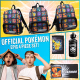 Pokemon Backpack Set 4 Pcs Water Bottle Backpack Pencil Case Insulated Lunch Bag or Wallet Anime School Supplies Travel (Multi 4 Pcs Set) - Get Trend