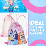 Bluey Drawstring Swim Bag for Girls, String Swimming Bag, School, Sports, Travel, PE Bag