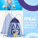 Bluey Drawstring Swim Bag for Kids, String Swimming Bag, School, Sports, Travel, PE Bag