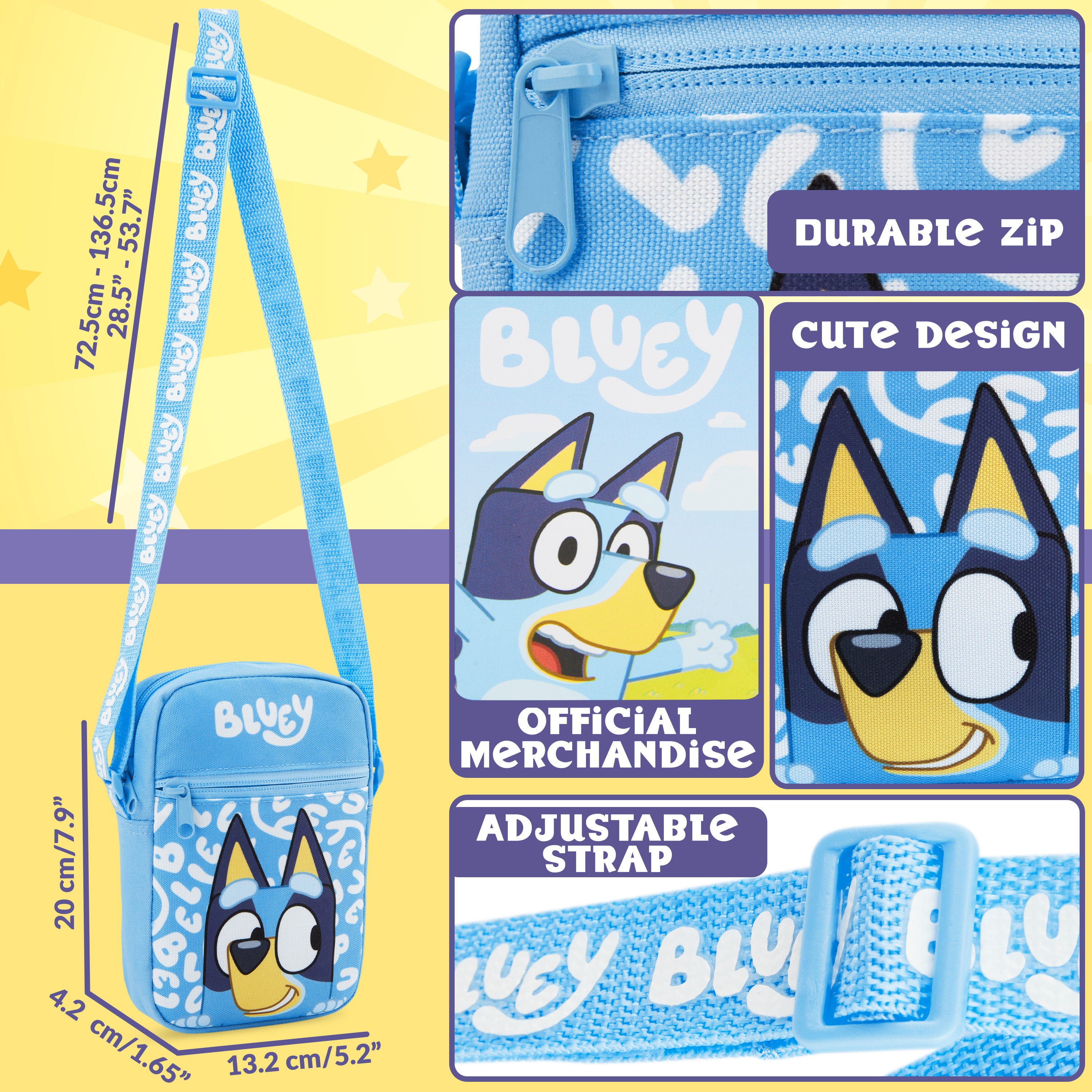 Bluey Handbag for Girls Cute Cross Body Bag with Adjustable Strap for Shopping Days Out Holiday Gifts for Girls - Get Trend