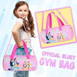 Bluey Sports Bag, Spacious Weekend Bag Duffel Bag Holdall with Zipped Pockets, Travel Essentials, Sports, Dance (Pink)