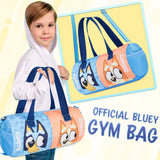 Bluey Sports Bag, Spacious Weekend Bag Duffel Bag Holdall with Zipped Pockets, Travel Essentials, Sports, Dance (Blue)