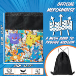 Pokemon Drawstring Bags for Kids Teens, Pikachu Swimming Bag String Bag Backpack for School PE Bag Travel Beach Holiday Sports Gym Bag - Get Trend