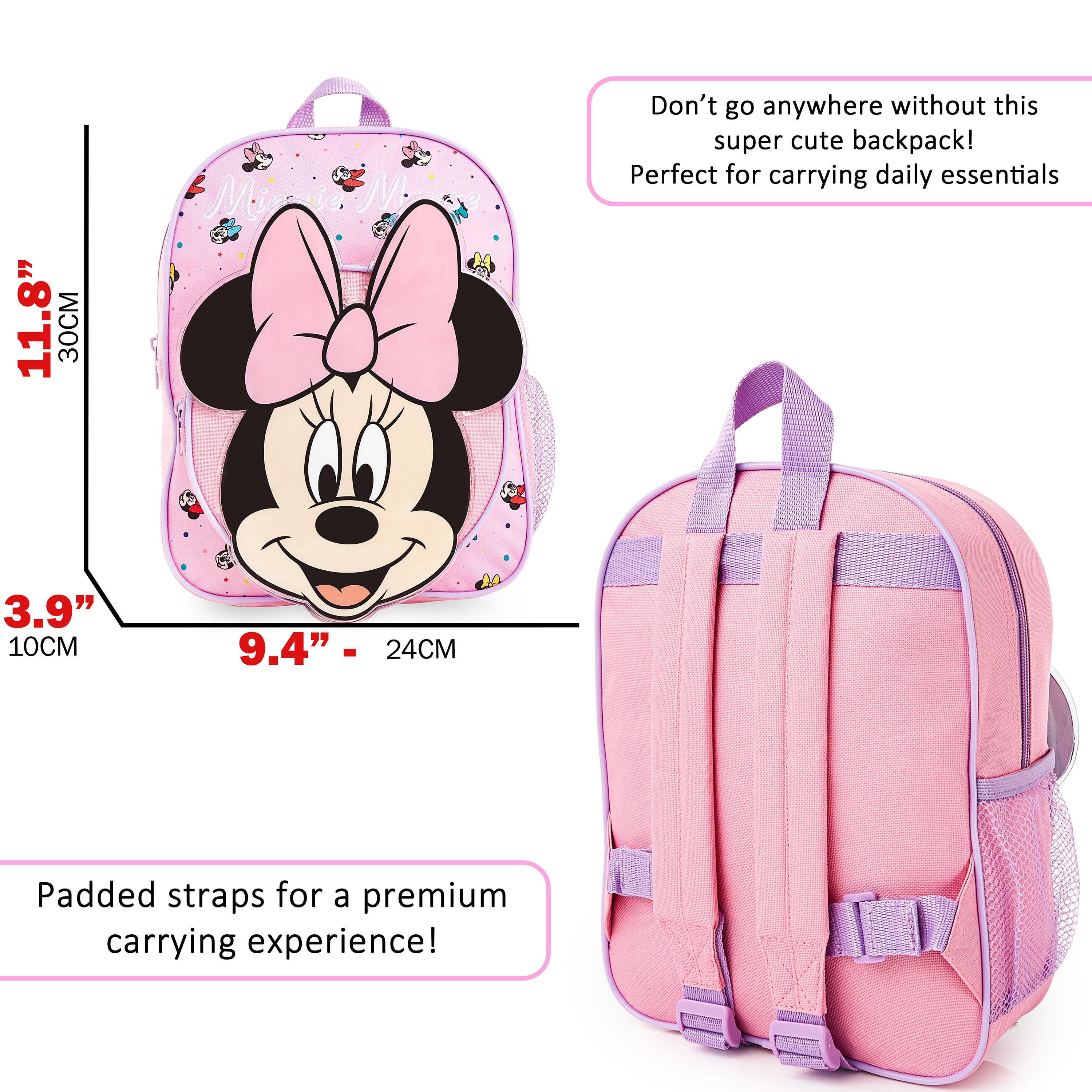 Disney Minnie Mouse Backpack Girls Rucksack for Toddlers Nursery Preschool - Get Trend