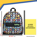 Pokemon Backpack for Kids Teenagers Pikachu Rucksack School Bag with Zipped Pockets