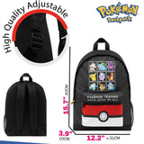 Pokemon Backpack for Kids Teenagers Pikachu Rucksack School Bag with Zipped Pockets