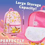 Pokemon Backpack for Kids Teenagers Pikachu Rucksack School Bag with Zipped Pockets Adjustable Straps Charizard Daypack for Travel Sports Anime Gifts