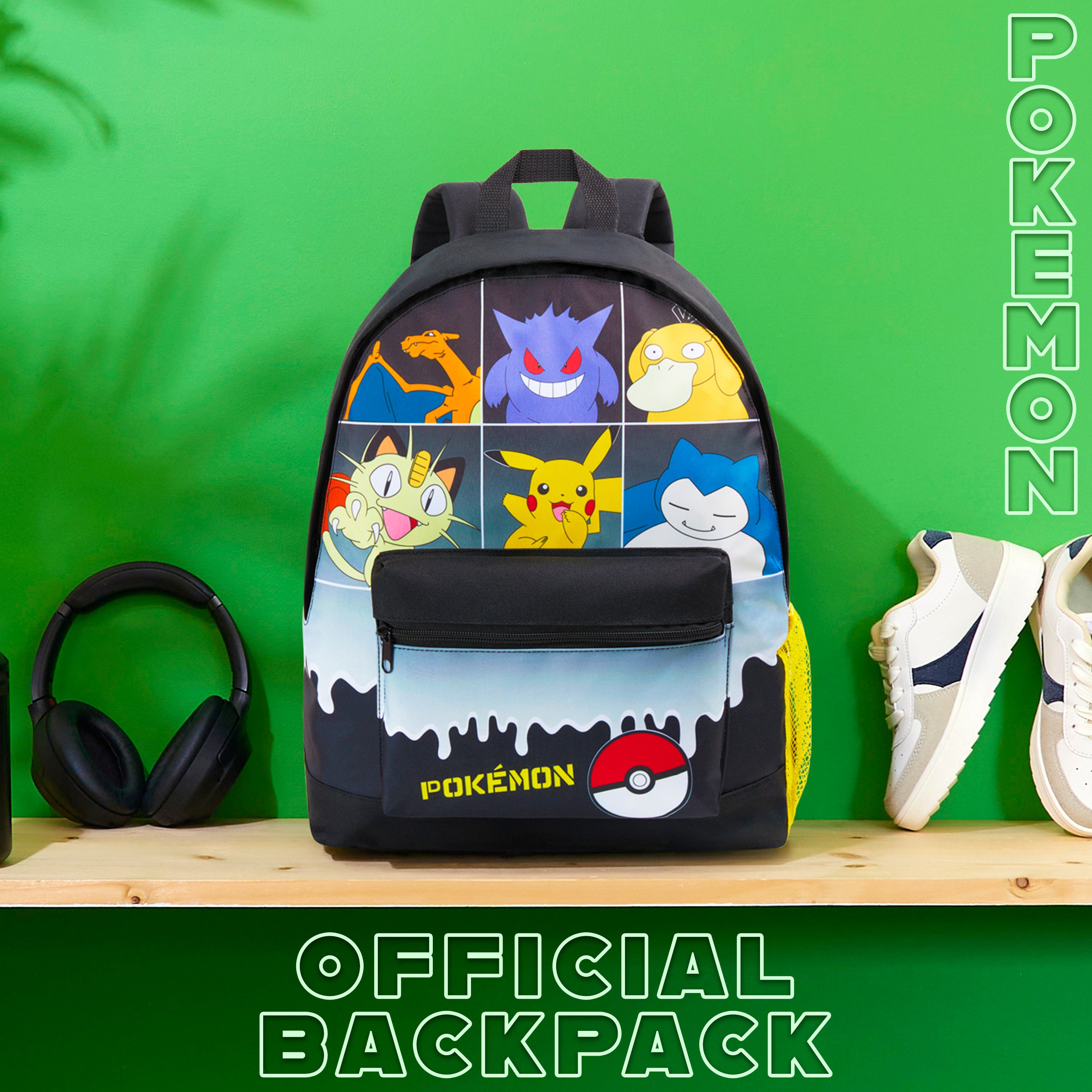 Pokemon Backpack for Kids Teenagers Pikachu Rucksack School Bag with Zipped Pockets Adjustable Straps Charizard Daypack for Travel Sports Anime Gifts - Get Trend