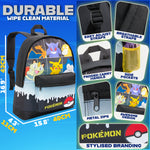 Pokemon Backpack for Kids Teenagers Pikachu Rucksack School Bag with Zipped Pockets Adjustable Straps Charizard Daypack for Travel Sports Anime Gifts - Get Trend