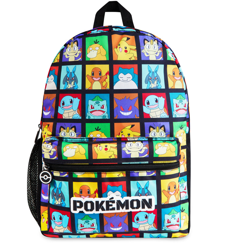 Pokemon Kids Backpack with Water Bottle Pocket for School, Sports, Travel - Anime Gifts