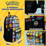 Pokemon Kids Backpack with Water Bottle Pocket for School, Sports, Travel - Anime Gifts