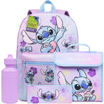 Disney Stitch Backpack Set 4 Pcs with Water Bottle Pencil Case Lunch Bag School Bag School Supplies Travel Stitch Gifts - Get Trend