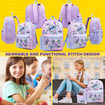 Disney Stitch Backpack Set 4 Pcs with Water Bottle Pencil Case Lunch Bag School Bag School Supplies Travel Stitch Gifts - Get Trend
