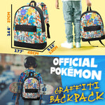 Pokemon Backpack for Kids Teenagers Pikachu Rucksack School Bag with Zipped Pockets Adjustable Straps Charizard Daypack for Travel Sports Anime Gifts - Get Trend
