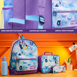 Bluey Backpack Set 4 Pcs Water Bottle Pencil Case School Bag Swim or Lunch Bag Nursery School Supplies Travel Rucksack Set Butterfly