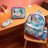 Bluey Backpack Set 4 Pcs Water Bottle Pencil Case School Bag Swim or Lunch Bag Nursery School Supplies Travel Rucksack Set Butterfly