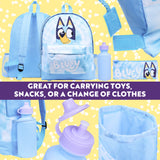 Bluey Backpack Set 4 Pcs Water Bottle Pencil Case School Bag Swim or Lunch Bag Nursery School Supplies Travel Rucksack Set Tie Dye
