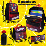 SONIC THE HEDGEHOG Backpack Set 4 Pcs Water Bottle Backpack Pencil Case