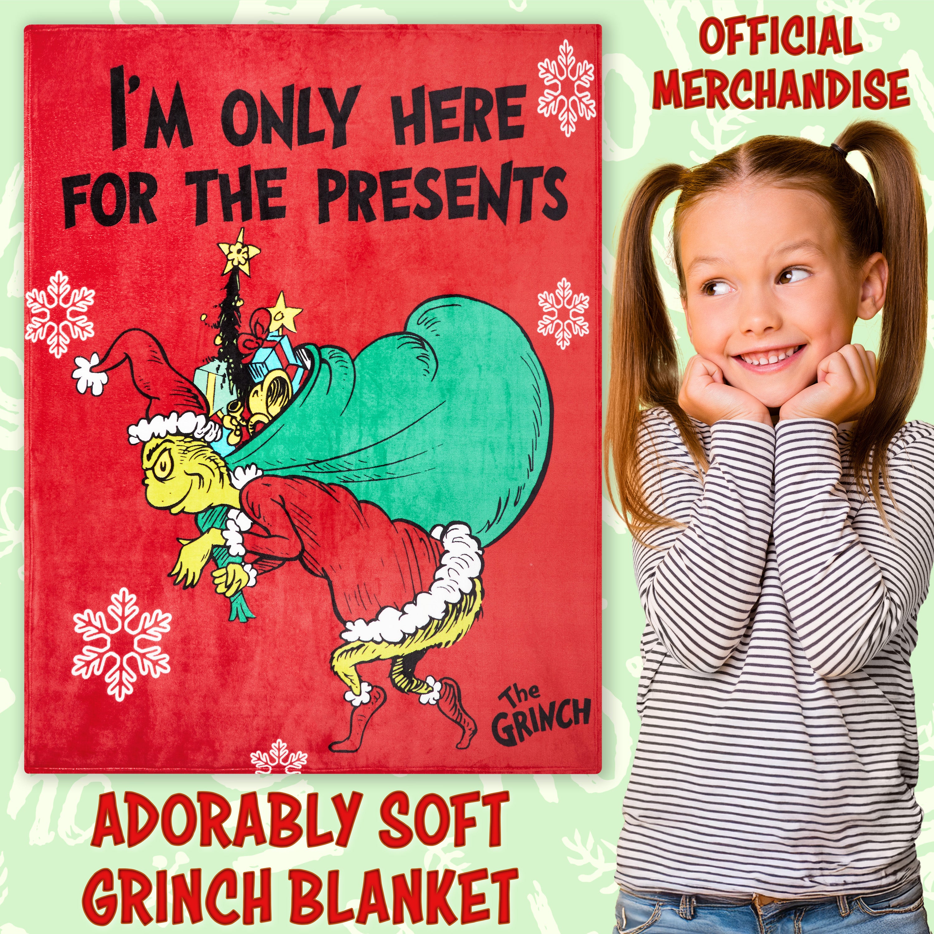 The Grinch Blanket Soft Cosy Christmas Fleece Hooded Blanket Throw Festive Bedroom Decor Plush Fleece Blanket Comforter for Bedroom Travel, Xmas Gifts (Green) - Get Trend