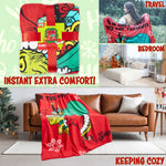The Grinch Blanket Soft Cosy Christmas Fleece Hooded Blanket Throw Festive Bedroom Decor Plush Fleece Blanket Comforter for Bedroom Travel, Xmas Gifts (Green) - Get Trend
