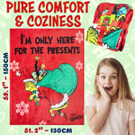 The Grinch Blanket Soft Cosy Christmas Fleece Hooded Blanket Throw Festive Bedroom Decor Plush Fleece Blanket Comforter for Bedroom Travel, Xmas Gifts (Green) - Get Trend