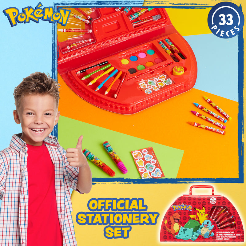 Pokemon Art Set for Kids, Watercolours Crayons Markers Colouring Pencils - Art Supplies