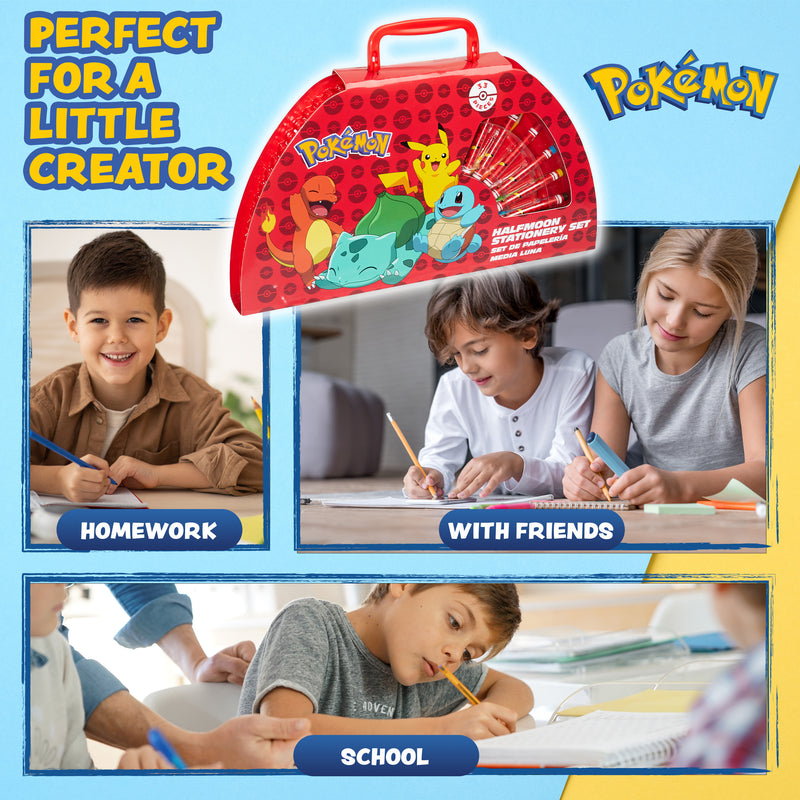 Pokemon Art Set for Kids, Watercolours Crayons Markers Colouring Pencils - Art Supplies