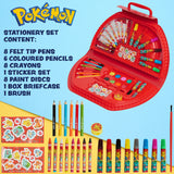 Pokemon Art Set for Kids, Watercolours Crayons Markers Colouring Pencils - Art Supplies