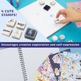 Bluey Scrapbook Kit for Kids with Scrapbook Accessories DIY Art Supplies Gel Pens Glitter Glue Stamp Stickers Set Stationery Supplies Art Set Gifts for Kids