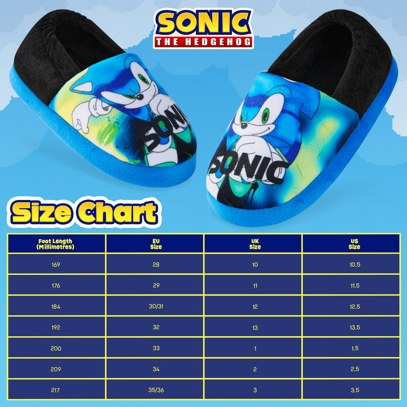 Sonic The Hedgehog Boys Slippers - Warm 3D Kids Slippers Size