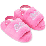 Barbie Women's Fluffy Slippers, Comfy Mule House Shoes - Cosy Gifts for Her