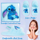 Disney Stitch Girls Fluffy Slippers, Comfy Mule House Shoes - Stitch Gifts for Girls