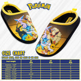 Pokemon Mens Slippers, Cosy Slip-On House Shoes with Non-Slip Sole - Anime Gifts for Men