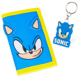 Sonic The Hedgehog Boys Wallet with Keyring for Kids - Card Slots and Zipped Coin Pocket