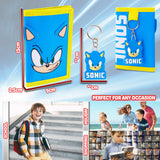Sonic The Hedgehog Boys Wallet with Keyring for Kids - Card Slots and Zipped Coin Pocket