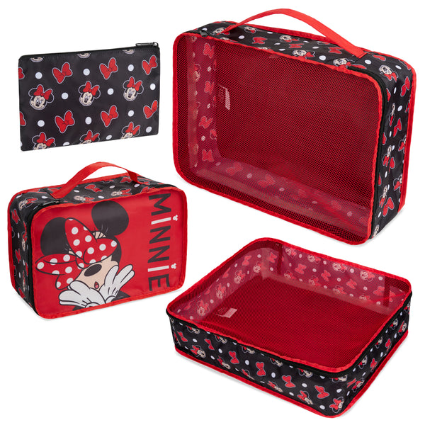 Disney Packing Organisers, Packing Cubes for Suitcases Luggage, Wash Bag (Red Minnie Mouse)