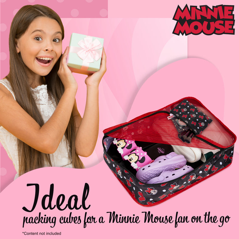 Disney Packing Organisers, Packing Cubes for Suitcases Luggage, Wash Bag (Red Minnie Mouse) - Get Trend