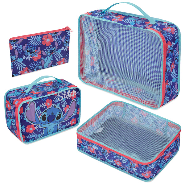 Disney Packing Organisers, Packing Cubes for Suitcases Luggage, Wash Bag (Navy Stitch)