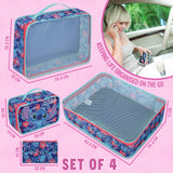 Disney Packing Organisers, Packing Cubes for Suitcases Luggage, Wash Bag (Navy Stitch) - Get Trend