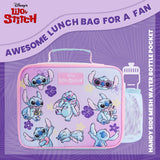 Disney Stitch Lunch Bag for Kids with Insulated Lining Portable Lunch Cooler Bag