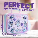 Disney Stitch Lunch Bag for Kids with Insulated Lining Portable Lunch Cooler Bag