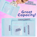 Bluey Wallet for Kids Trifold Purse with Zipped Coin Pocket Clear ID Slot Cash Slot for Travel Holidays Days Out Gifts for Kids - Get Trend