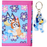 Bluey Wallet for Kids Trifold Purse with Zipped Coin Pocket Clear ID Slot Cash Slot for Travel Holidays Days Out Gifts for Kids - Get Trend