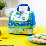 Get Trend Disney Toy Story Lunch Bag for Kids Buzz Lightyear Insulated Lunch Box Compartments Double Decker Snacks Food Carrier for School Travel Picnic Cooler Bag (Green Buzz) - Get Trend