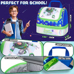 Get Trend Disney Toy Story Lunch Bag for Kids Buzz Lightyear Insulated Lunch Box Compartments Double Decker Snacks Food Carrier for School Travel Picnic Cooler Bag (Green Buzz) - Get Trend