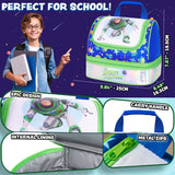 Get Trend Disney Toy Story Lunch Bag for Kids Buzz Lightyear Insulated Lunch Box Compartments Double Decker Snacks Food Carrier for School Travel Picnic Cooler Bag (Green Buzz) - Get Trend