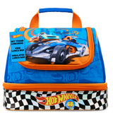 Get Trend Hot Wheels Lunch Bag for Kids Insulated Lunch Box with Compartments Double Decker Snacks Food Carrier for School Travel Picnic Cooler Bag (Blue Hot Wheels) - Get Trend